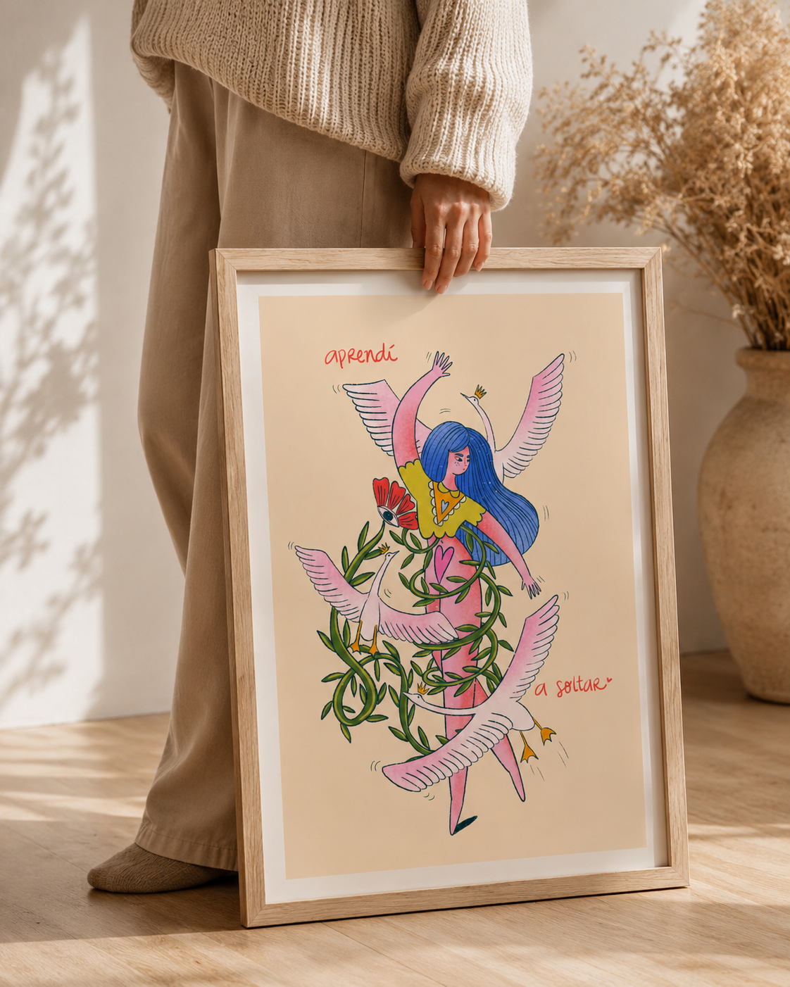 APRENDÍ A SOLTAR — Lámina artística A4
