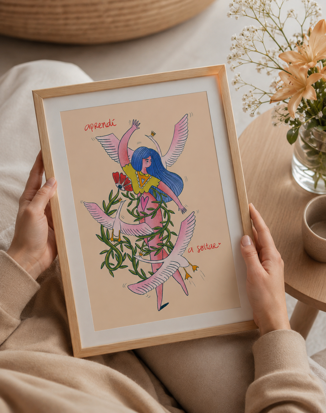 APRENDÍ A SOLTAR — Lámina artística A4