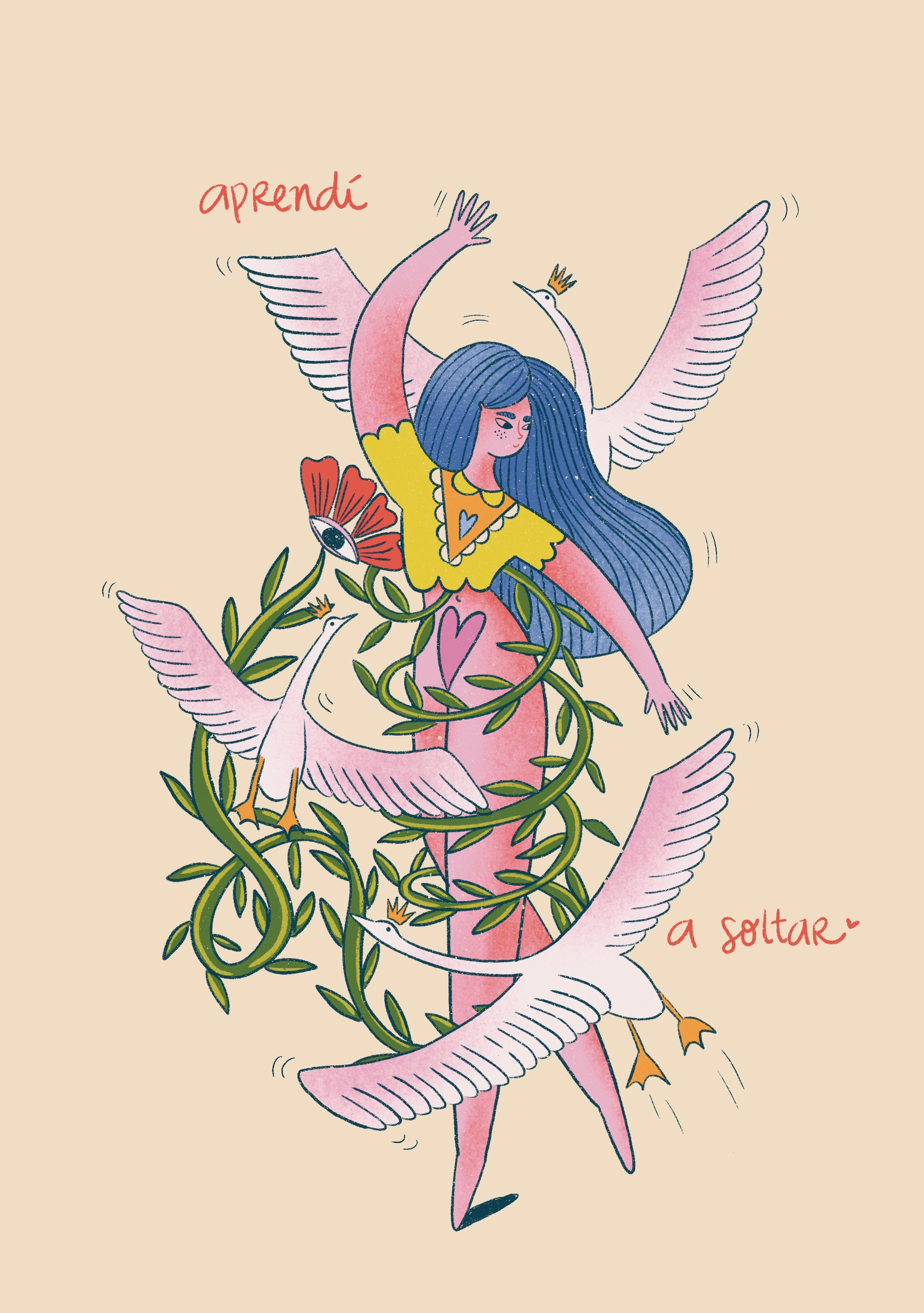 APRENDÍ A SOLTAR — Lámina artística A4